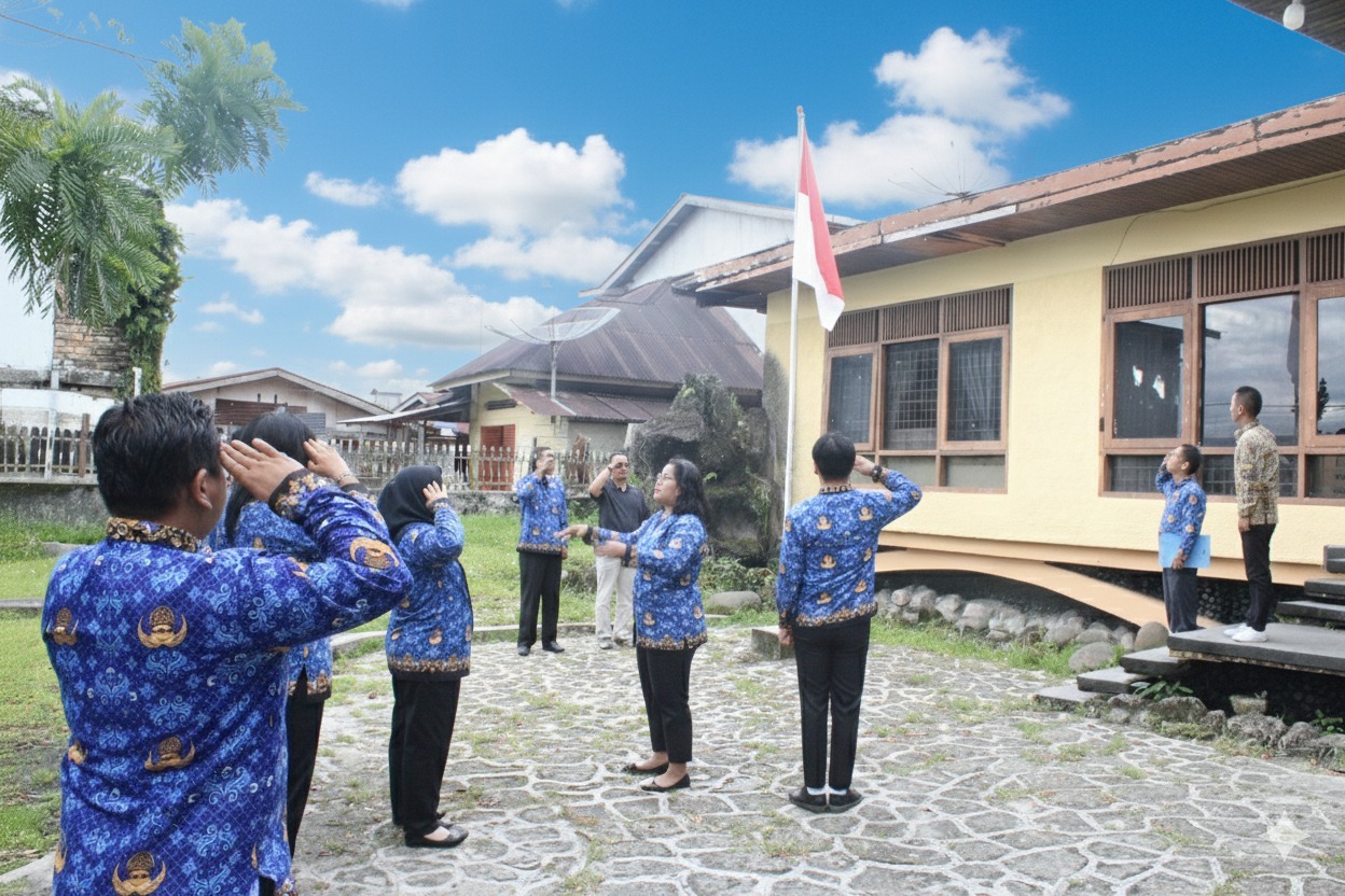 Bawaslu Kota Pematangsiantar melaksanakan Upacara Peringatan Hari Pahlawan di Sekretariat Bawaslu Kota Pematangsiantar.